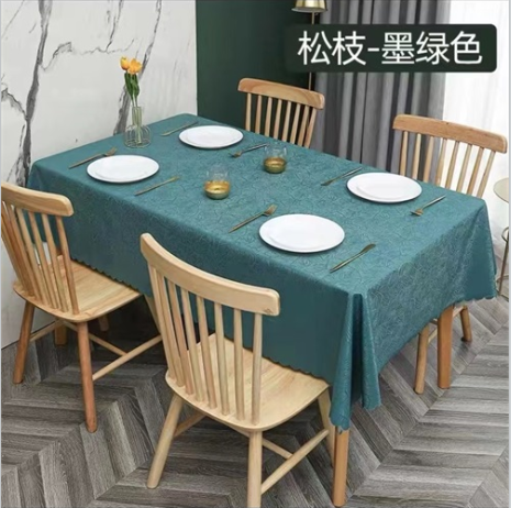 鬆枝-墨綠色免洗桌布